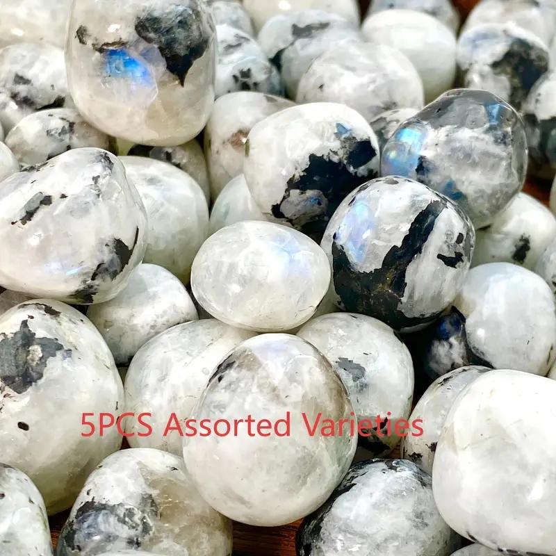 10-30mm Rainbow Moonstone Tumbled Stones Natural Decor for Home Aquarium, DIY Crafts Unique Gift Irregular Stone Shape Polished