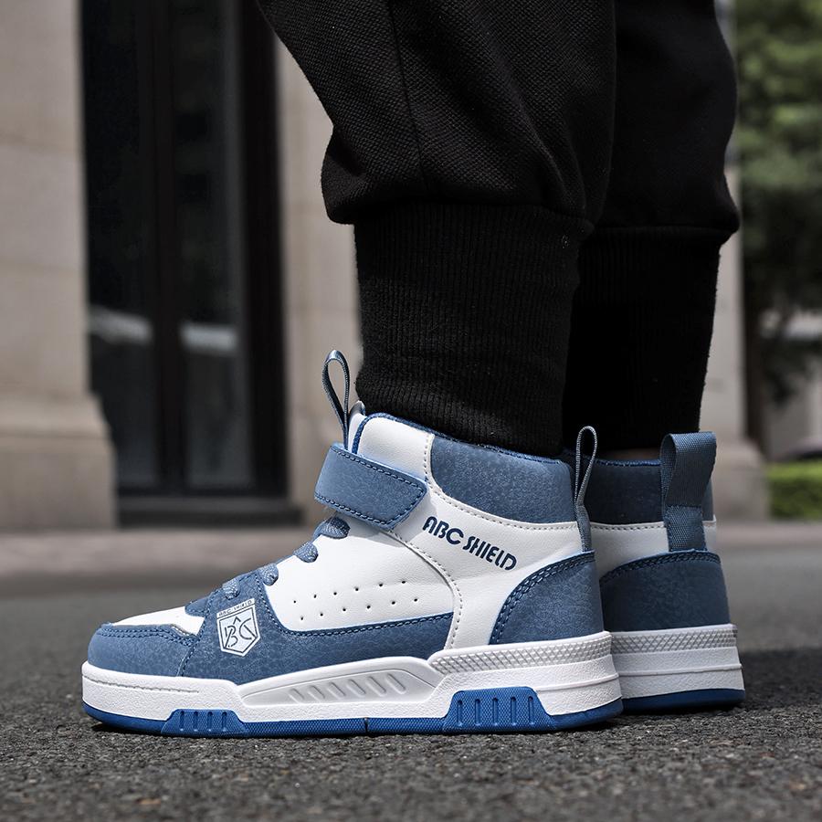 Moteable og praktiske borrelåssko med tykk såle og høy ankel for barn, utendørs fritidssportssko 28-39