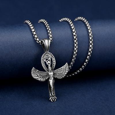 Ancient Egyptian Muse **** Eye of Horus Pendant European and American Vintage Men's Necklace Titanium Steel Jewelry