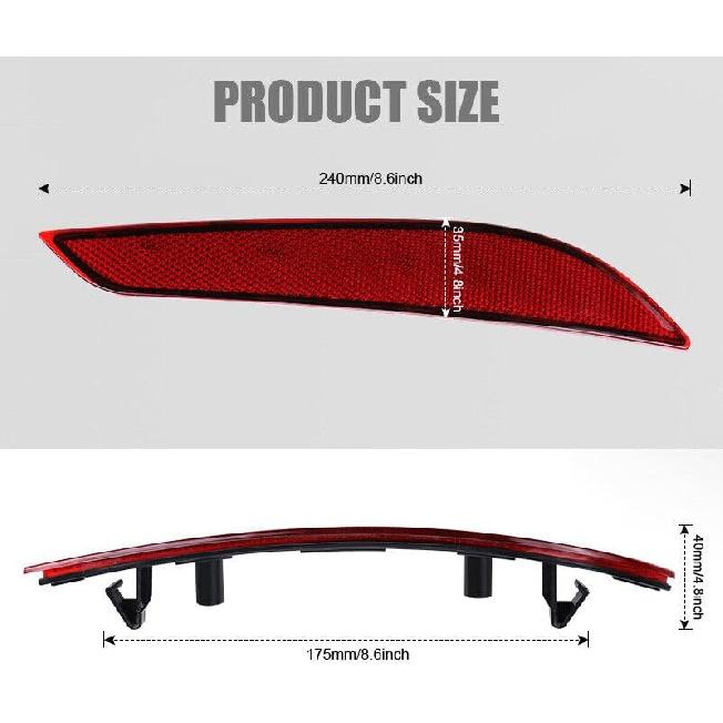 Pair Rear Bumper Reflector Light 84037296 84037297 Left Right Side for Chevrolet Cruze 2016 2017 2018 2019 (Left+Right Side)