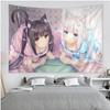 Cat Girl Anime Tapestry Sweet Lolita Style Wall Hanging Teen Bedroom Living Room Dormitory Home Decoration