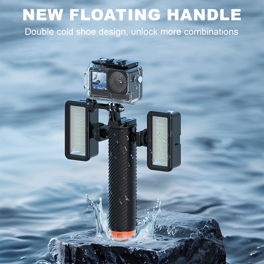 FLW006 Cold Shoe Interface Floating Hand Grip Diving Buoyancy Stick for Gopro/DJI Action/Insta360 Sport Camera