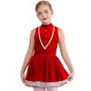 Mädchen Lebkuchen Kostüm Weihnachtsplätzchen Cosplay Ärmellos Hohler Rücken Samt Tutu Kleid Tanzbody Jumpsuit