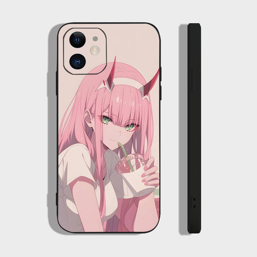 Zero Two Animation DARLING In The FRANXX Phone Case For IPhone 17 Air 16 15 14 13 Pro Max 11 12 Black Silicone Cover