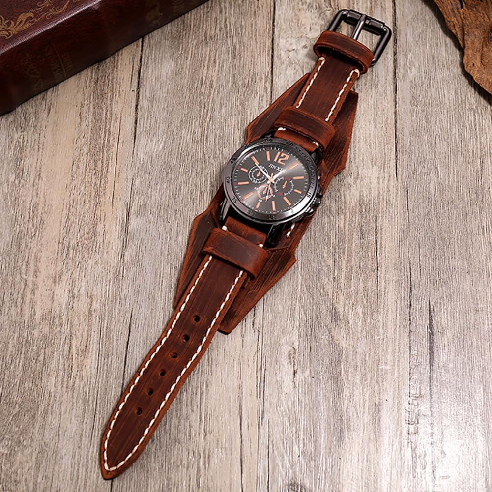 ZooooM Wide Antique Design Quartz Watch, Fashionable and Casual, Perfect Gift for Men and Women (Green) ZM-WATCH2-106-GR