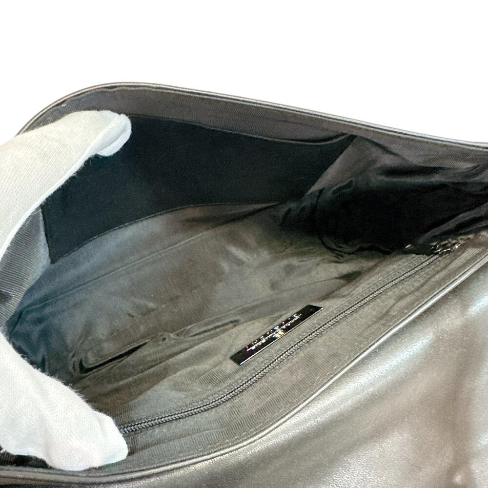 Givenchy Logo Vintage Leather Shoulder Bag Black Leather Used