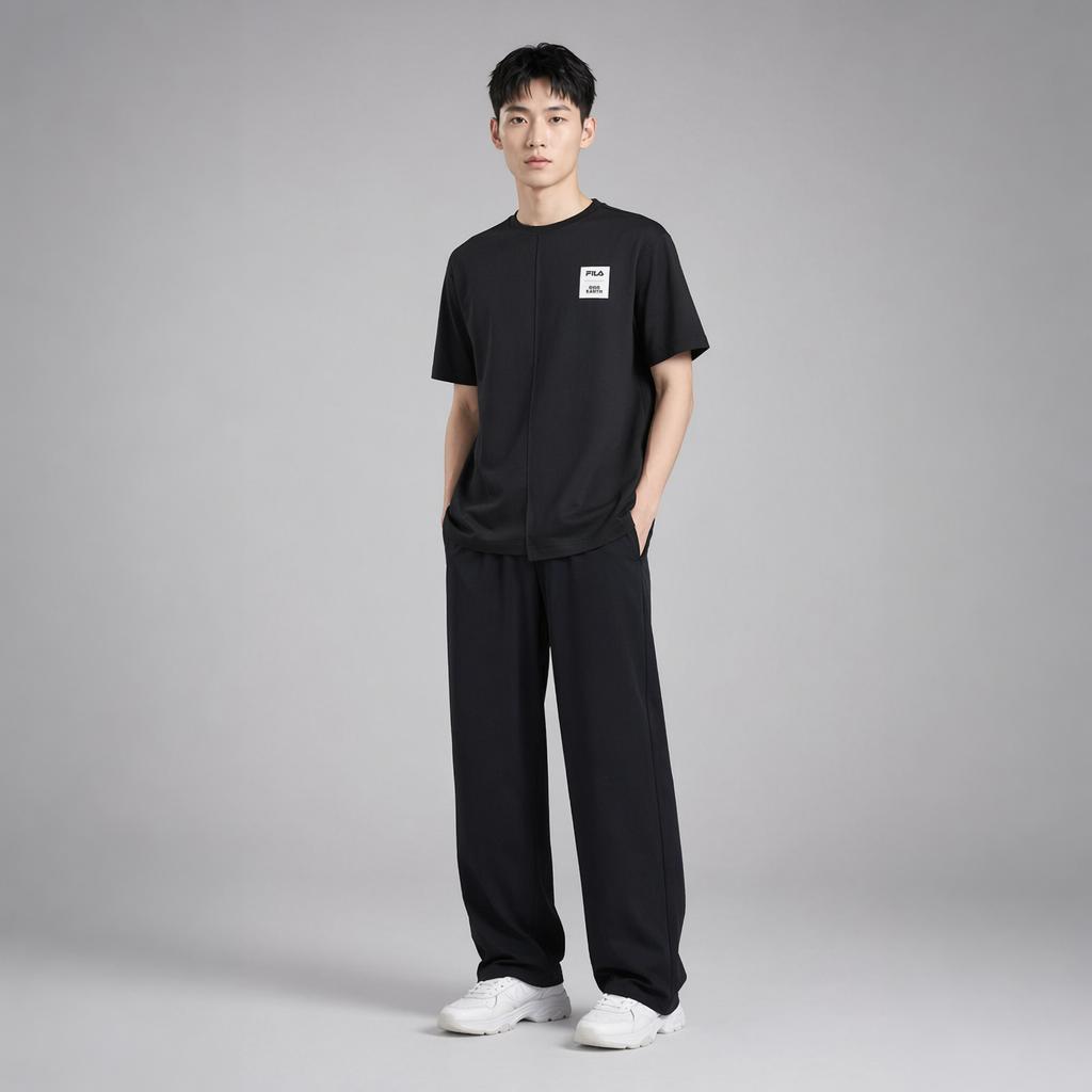 FILA X BBC EARTH Carbon Neutral Simple Loose Fashion T-Shirt Men T-Shirts Deep-Black A51M437101FBK