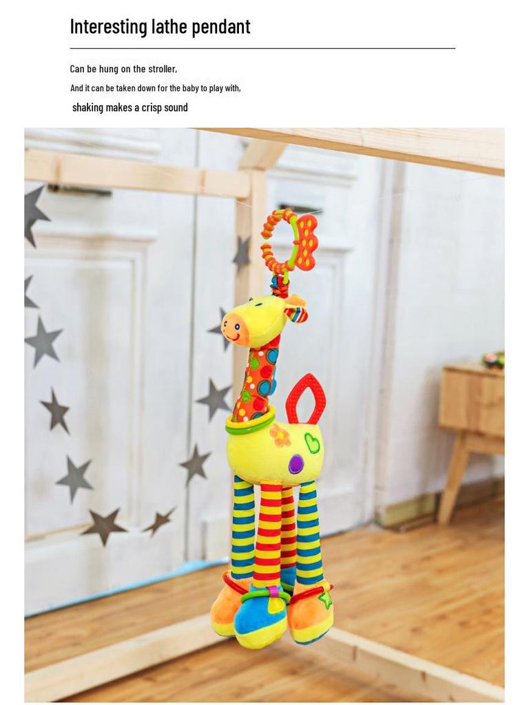Happy Monkey Baby Mobile: Giraffe Rattle Pendant for Infants