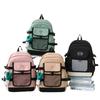 Schoolbag Korean version ins solid color large capacity fashion lightweight simple casual versatile junior high school high school student backpack