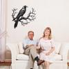 1pc Metal Piece  Raven on Tree Branch Metal Wall Art, Black Silhouette Bird Decor, Durable Iron Wall Decoration