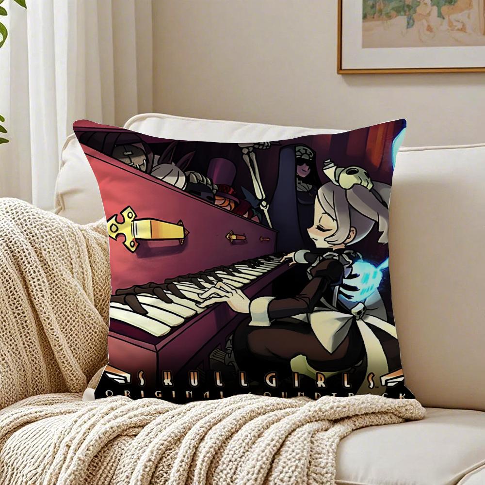 Stylish Game SSkullgirls Cartoon Cushion Cover Linen Pillowcase Soft for Sofa Bed Home Room Decor