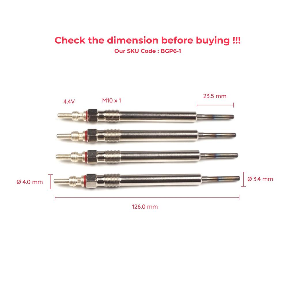 EGP6-1 4 Pcs Heater Glow Plugs GX2127 059963319E GE108 for VW  Seat Skoda