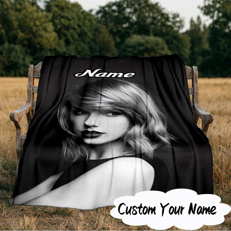 Custom Name Taylor Art Blanket  Ideal Bedding Blanket Perfect for Travel, Camping, Living Rooms, Offices, Sofas, Fan Christmas Gift