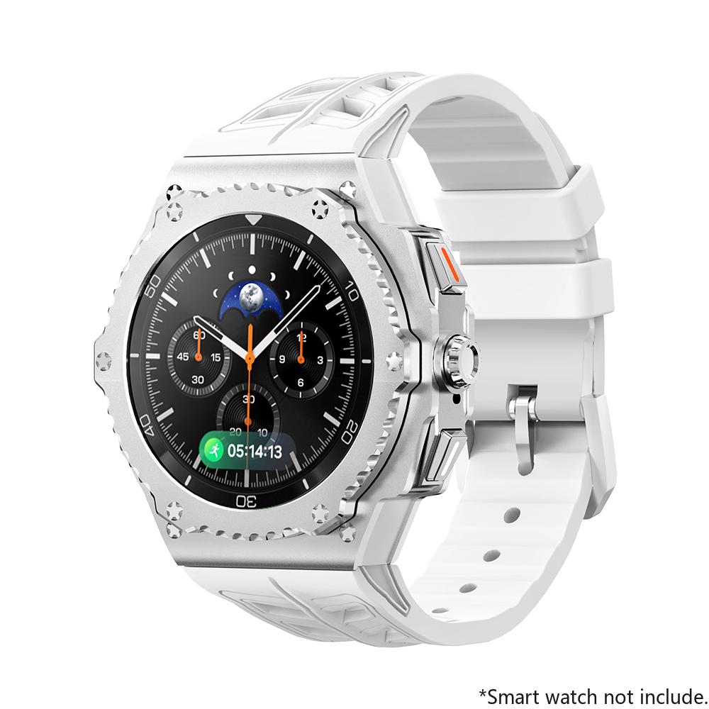 Luxury Alloy Modification Kit For Samsung Watch 8 Classic 46mm Metal Case Rubber Band For Galaxy Watch 8 Classic Kit Accessories