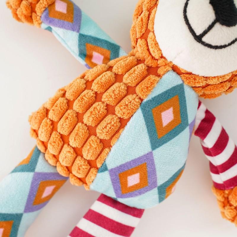 Plush Squeaky Dog Cat Toy Chewing Interactive Play - Fox Blue Elephant Rainbow Bone Designs