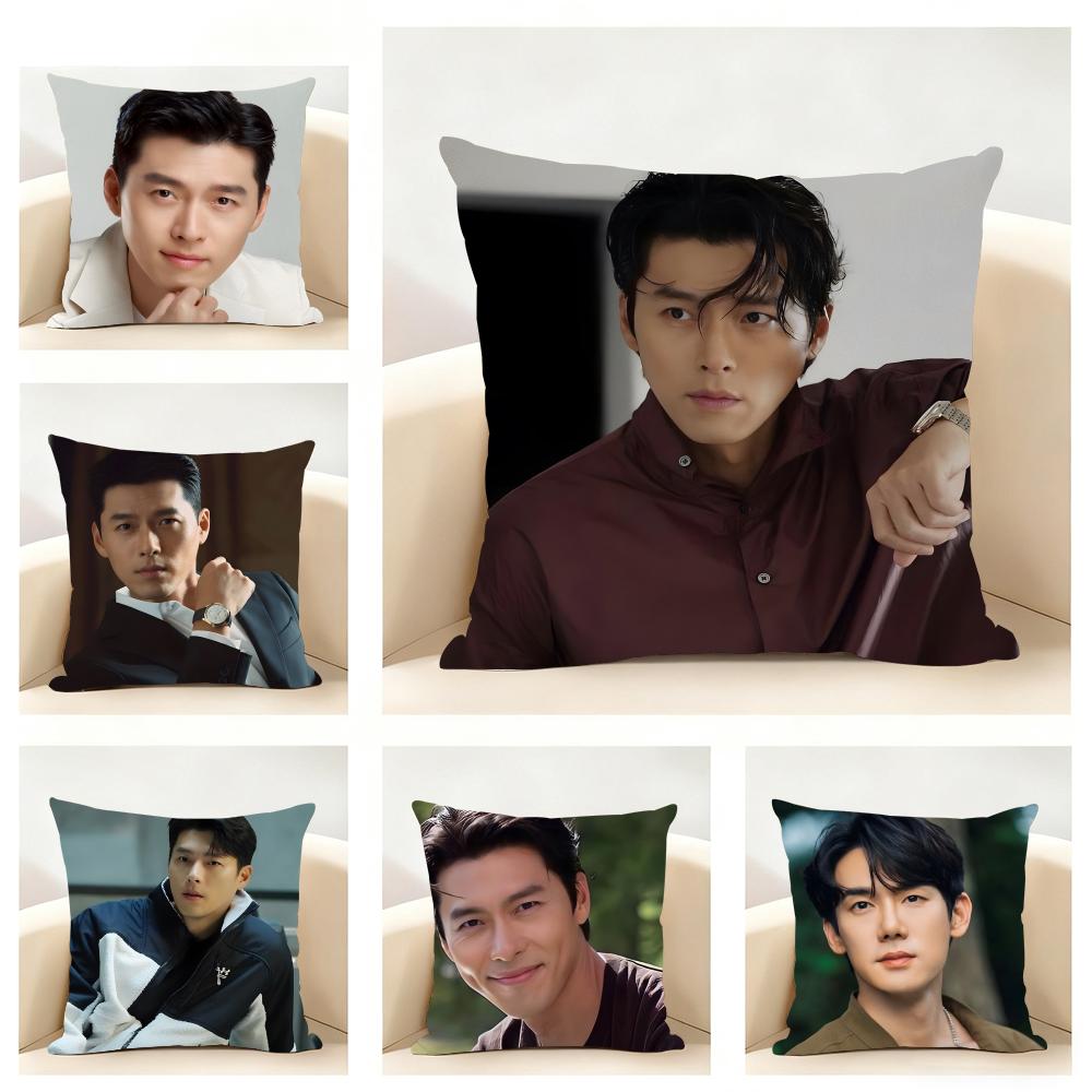 Famous Korean Actor HHyun BBin Cushion Cover Linen Pillowcase Soft for Sofa Bed Home Room Decor
