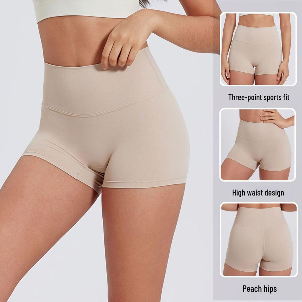 Shorts de Yoga Taille Haute Contrôle du Ventre pour Femmes - Push-up Pêche, Tissu Brossé, Longueur Trois-Quarts pour la Course à Pied et le Fitness