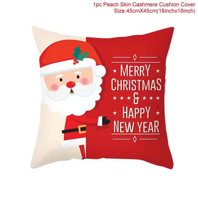 45cm Christmas Cushion Cover Navidad Merry Christmas Decorations For Home Xmas Noel Cristmas Ornaments New Year Gifts