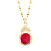 Water Drop Necklace Women'S High Sense Retro Versatile Ruby Pendant Exquisite Collarbone Chain