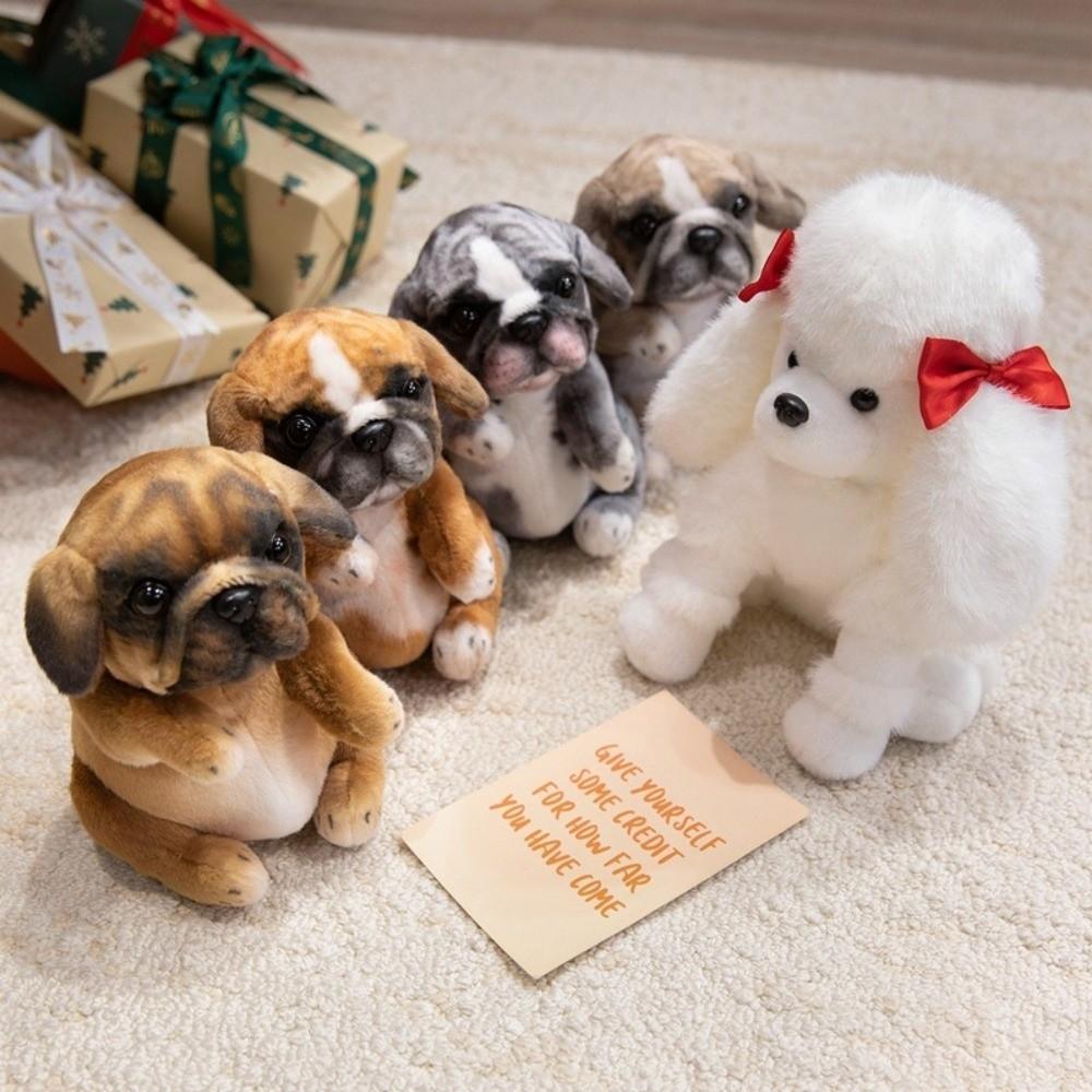 Room Decor Puppy Plush Toys Simulation Pug Poodle Sitting Poodle Pug Puppy Stuffed Animal Doll