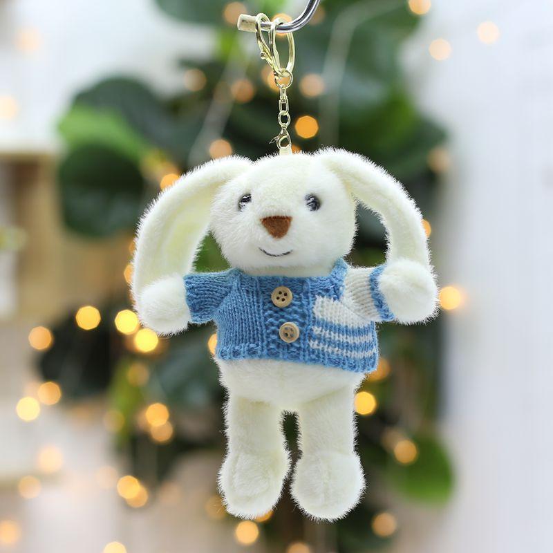 Cartoon Rabbit Doll Keychain Pendant Cute Doll School Bag Hanging Decoration Birthday Gift Plush Toy