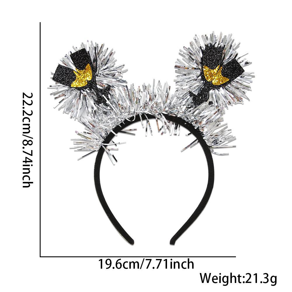 Black Gold Hair Band Decorative 2026 Celebration Headband New Year'S Eve Headband Comfortable Holidays Hair Accessory For New