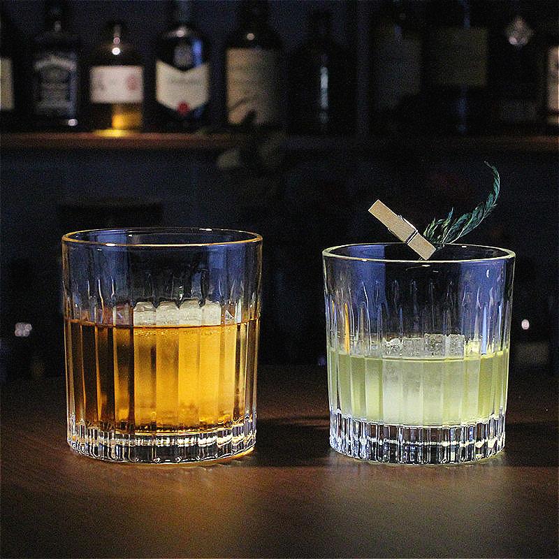 Cocktail Glass Coffee Cup Latte Mocha Mugs Cafe Exquisite Glassware Whiskey Glass Creative Drinkware Nordic Striped Glass Cup