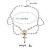 Elegant French Retro Double Layer Pearl Necklace for Women - Luxurious Clavicle Chain Perfect for Qipao and Evening Gowns