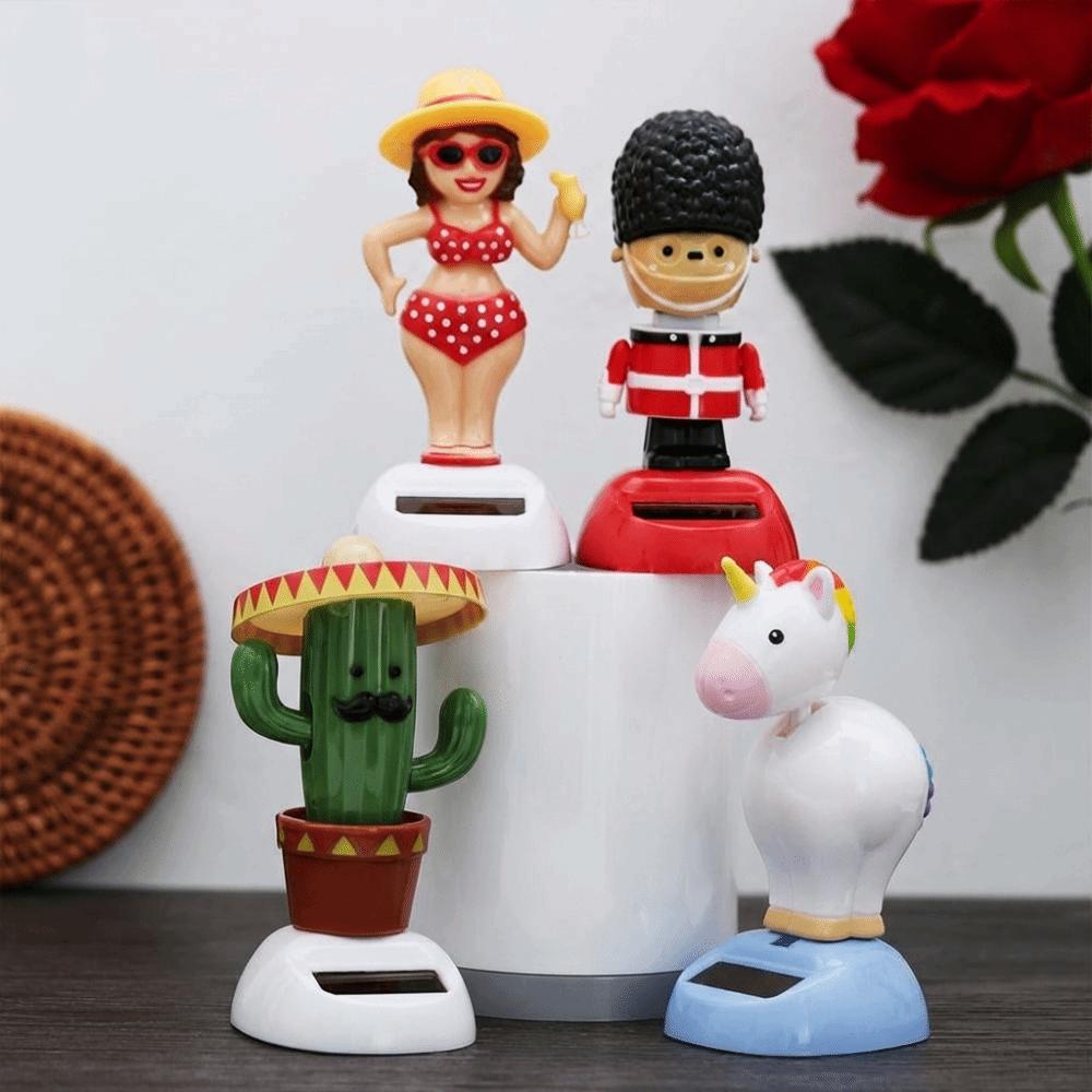 Newest Home Ornament Gift Solar Powered Swing Dancing Flip Flaps Toy Shaking Moving