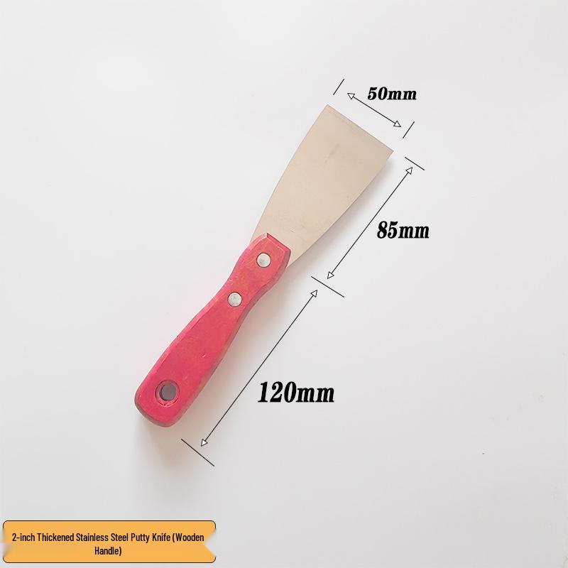 High-Grade Stainless Steel Putty Knife with Wooden Handle, 2-Inch, 3-Inch, 4.5-Inch Scraper for White Mud