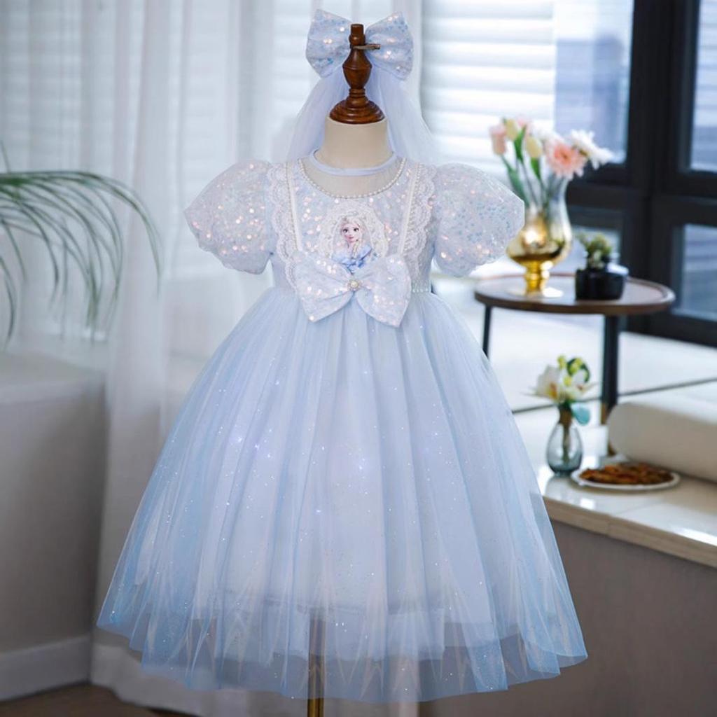 2024 Summer Light-Up Princess Elsa Frozen Dress for Girls