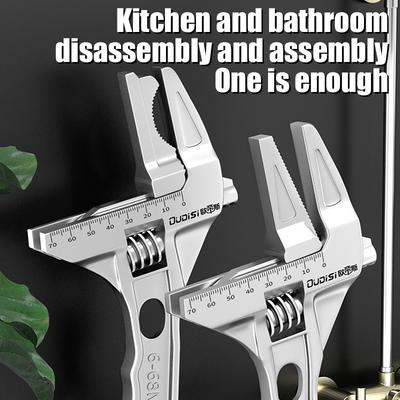 Adjustable Wrench Multi Functional Dual Use/Four Use Large Open End Wrench Household Open Bathroom Pipe Adjustable Wrench