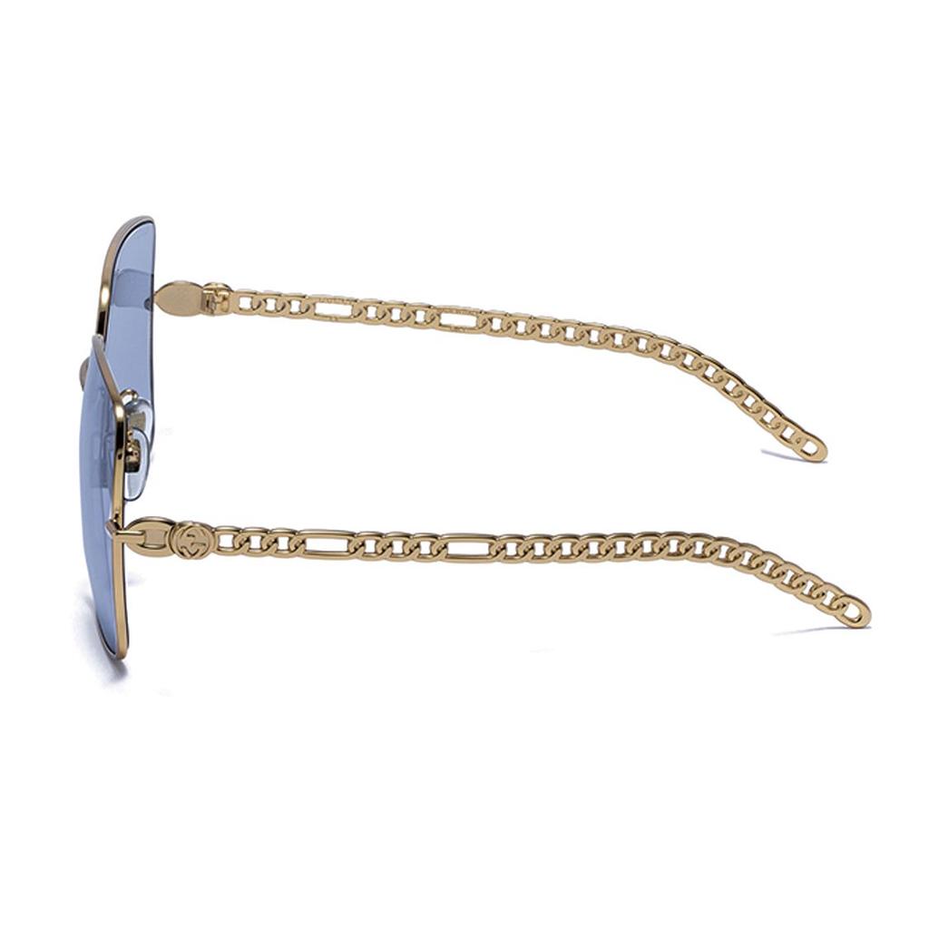 Gucci Hollow Mirror Leg Lightweight Alloy Chain Series Starfish Pendant Chain Square Sunglasses Irregular Shape Women Sunglasses GG0724S-004