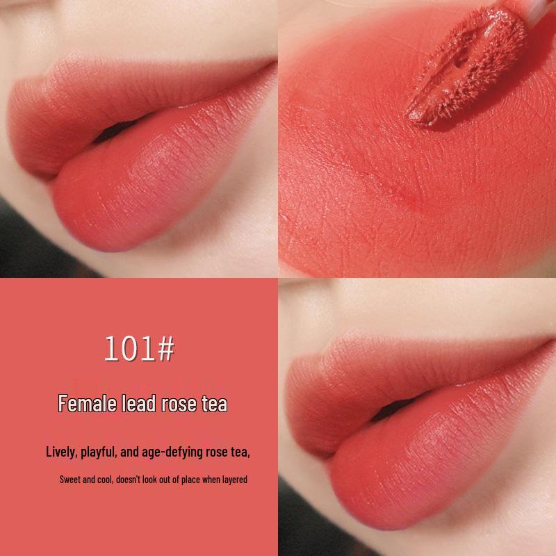 

WODWOD Velvet Matte Lip Mud: Transfer-Resistant, Whitening Brown-Orange Mousse for Students