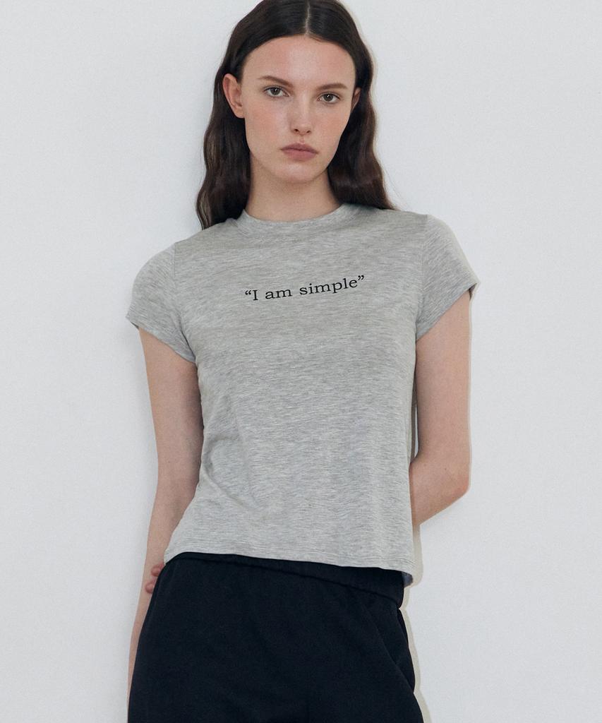 LADY VOLUME I Am Simple T-Shirt (Grey)