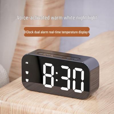 Minimalistischer LED-Doppelzweck-Wecker mit Sprachsteuerung und Temperaturanzeige