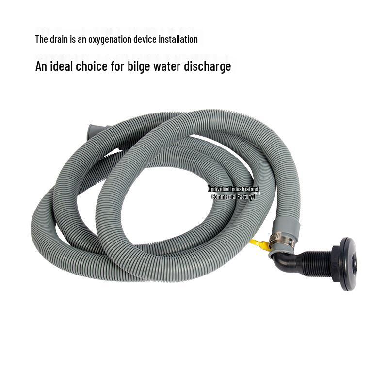 90° Marine Sewage Drain Outlet for Yacht Hull - Black/White