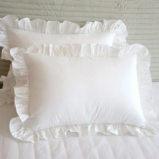 Juego de Fundas de Almohada de Color Sólido Estilo Coreano (2) - Estilo Princesa para Residencias Estudiantiles