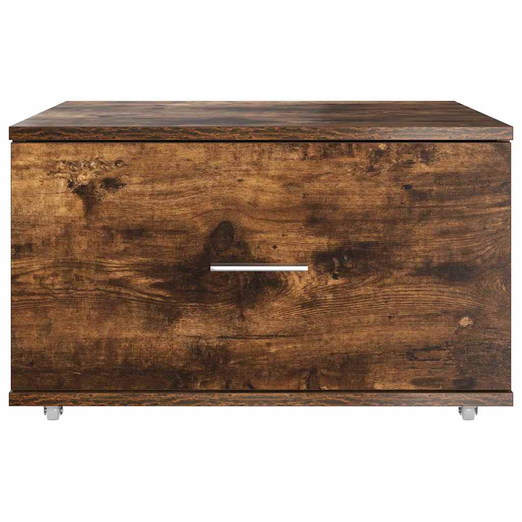 Drawer Cabinet with Wheels Smoked Oak 55 x 45 x 31 cm