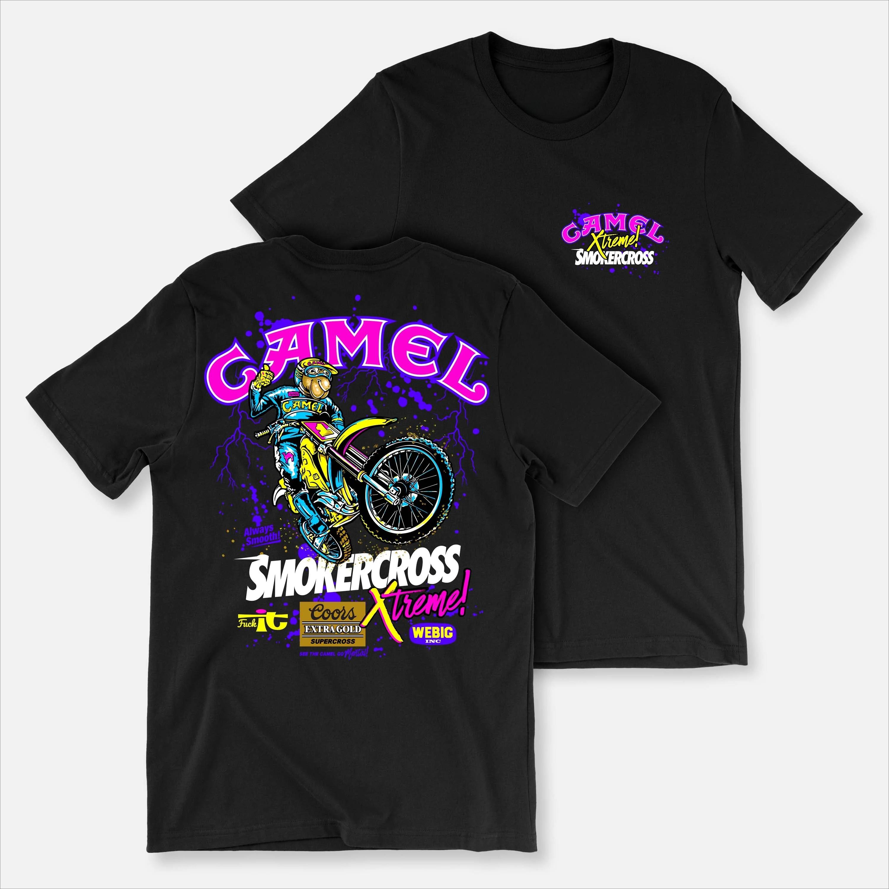 

Ретро Автомобиль Сигареты Camel Футболка Винтажные Хлопковые Топы Футболка Короткий Рукав Повседневная Уличная Одежда Оверсайз Женская Мужская Одежда Мотоспорт M