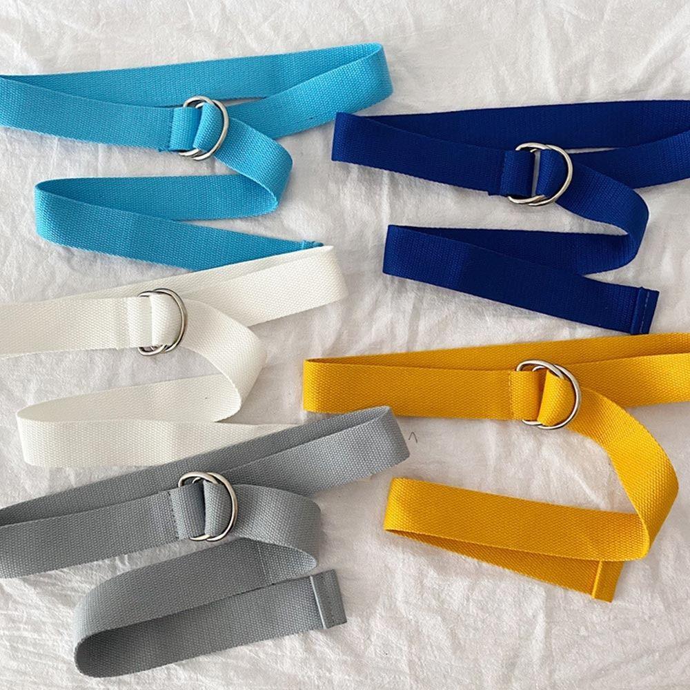 Korean Style Double Ring Buckle Casual Adjustable Waistband INS Canvas Belt  for Jeans