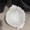 Ceramic Texture Storage Tray Baroque Shell Jewelry Tray, 3D Printed Dish Ornaments, Multi-purpose for Rings Earrings Bracelets Desktop Decoration