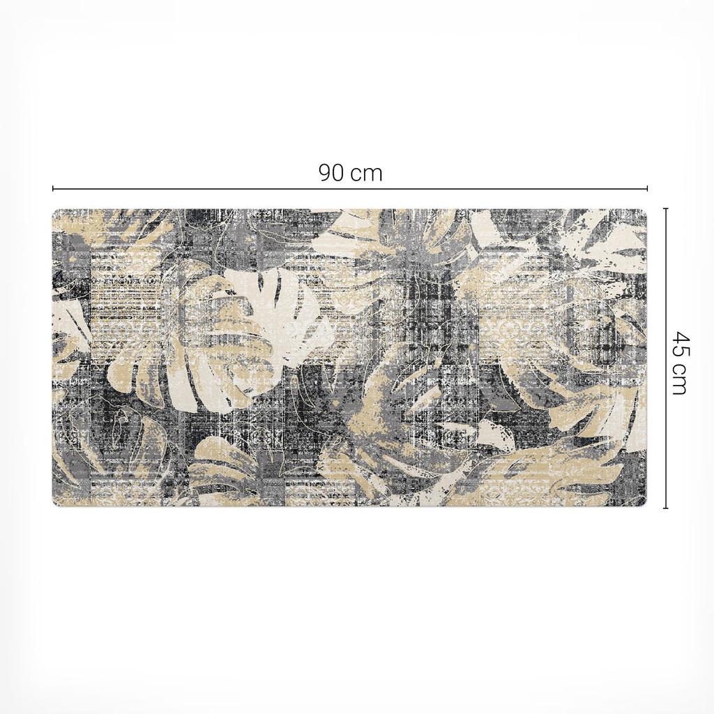Anti-slip Vinyl Decorative Mat Leaves Retro Vintage 90x45 cm