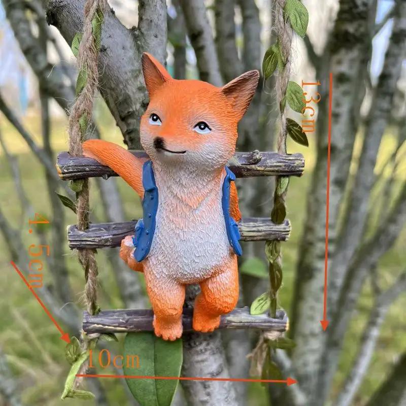 

1 Pcs Cute Fox Garden Outdoor Courtyard Home Creative Decoration Small Ornaments Resin Crafts Horticultural Animal Pendants
