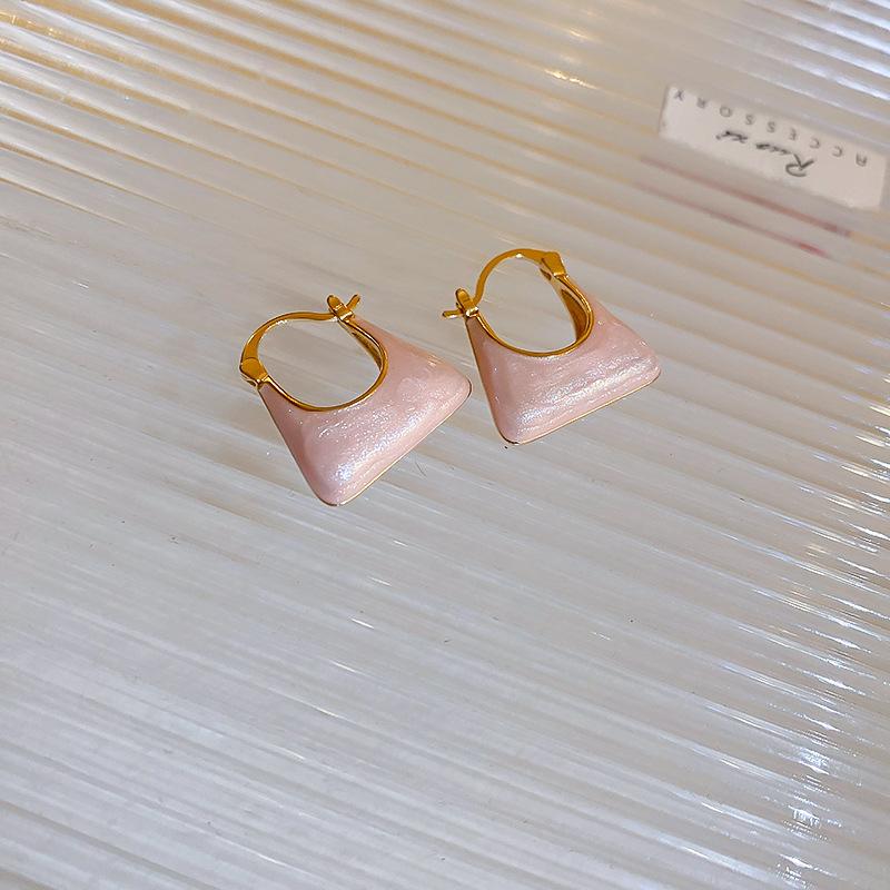 Real Gold Electroplated Silver Needle Oval Drip Earrings, a Niche Two-wear Stud Earrings, Light Luxury and High-end Earrings for Women
