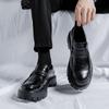 Platform Black Leather Mens Loafers Handmade Monk Strap Wedding Party Casual Dress Shoes Summer Autumn Footwear for Men