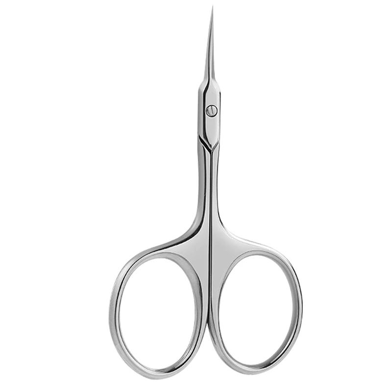 1Pcs Cuticle Scissors Manicure Nail Tools Stainless Curved Blade Eyebrow Eyelash Dry Skin Multi-purpose Small Scissors