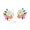 Mori Style Camellia Colorful Drip Oil Flower Earrings - Elegant Artistic Studs for Women