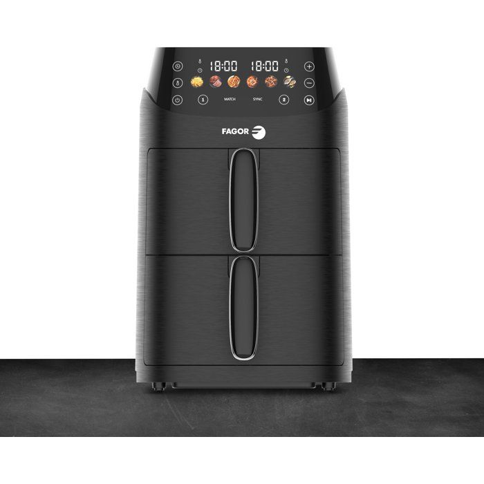 Friteuse sans huile - FAGOR - FG3301 - Capacité 5 L - Double cuves 2,5 L - 6 programmes - 2000 W