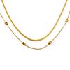 Korean Style Double-Layered Titanium Steel Bean Choker Necklace, Women's 2023 Fashion Versatile Jewelry
